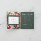  rood Ornament Foto & Recept Kerstmis Kaart (Binnen)