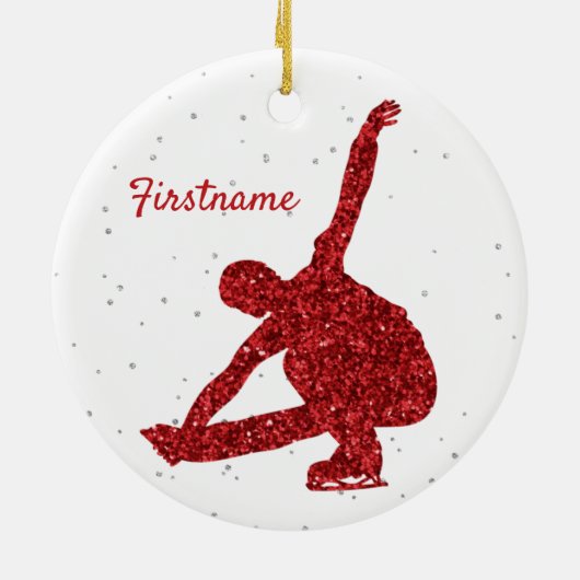 Rood ornament met glans (man) (Achterkant)