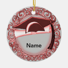 Rood ornament met verloopdop, keramisch rond