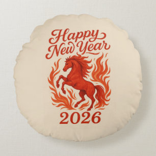 Rood paard 2026 rond kussen