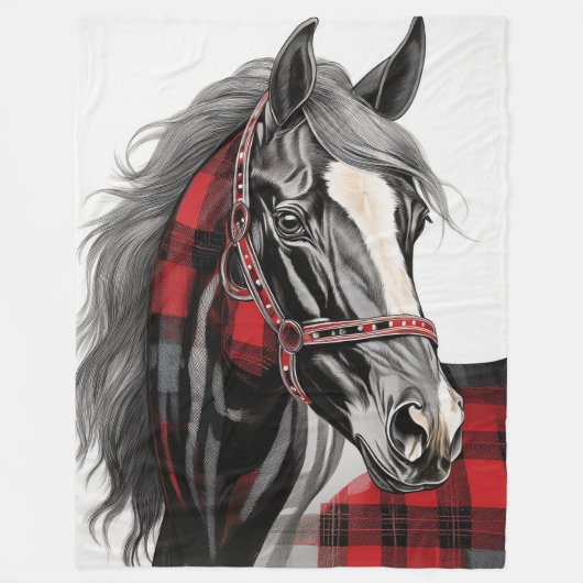 rood paard fleece deken (Voorkant)