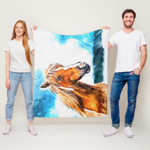 Rood paard op de hemel Fleece Deken