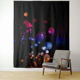Rood, Paars, Blauw & Bruin Abstract Bokeh Design Wandkleed