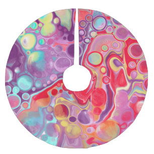 Rood, Paars kleurrijk kerstschilderij Kerstboom Rok