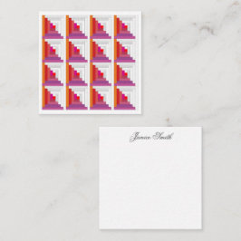 Rood, Paars, Oranje en witlokken Notitiekaartje