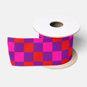 Rood Paars Roze Geruite Patroon Ontwerp Lint
