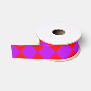 Rood Paars Rut Diamant Patroon Grosgrain Lint
