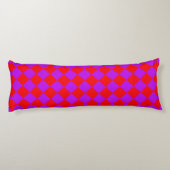 Rood Paarse Checker Diamantpatroon Lichaamskussen (Achterkant)