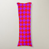 Rood Paarse Checker Diamantpatroon Lichaamskussen (Voorkant Verticaal)