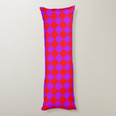 Rood Paarse Checker Diamantpatroon Lichaamskussen (Achterkant (Verticaal))