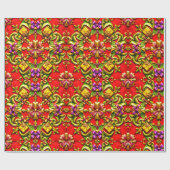 Rood, Paarse, groen en goud Cadeaupapier (Vlak)