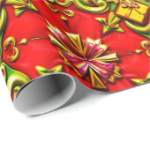 Rood, Paarse, groen en goud Cadeaupapier (Rol Hoek)