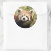 rood-panda-007 ronde sticker (Tas)