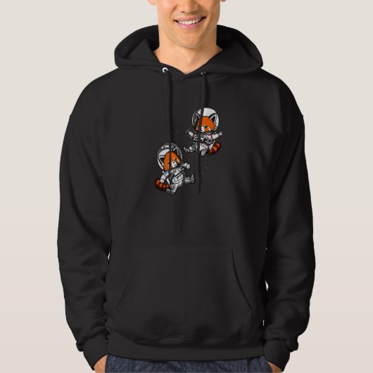 Rood Panda Beer Ruimte Astronaut Kosmische Meisjes Hoodie (Voorkant)