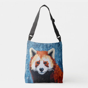 Rood Panda Dier Art Decor Verf Mozaïek Crossbody Tas