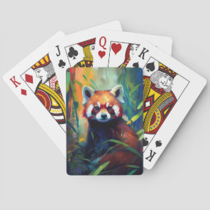 Rood Panda Dierenportret Schilderij Wildlife Fores Pokerkaarten