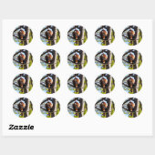Rood Panda klimt naar beneden Ronde Sticker (Vel)