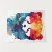 Rood Panda Wild Natuur Dier Kleur Kunst Schilderen Wandkleed (Voorkant (horizontaal))