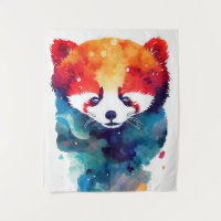 Rood Panda Wild Natuur Dier Kleur Kunst Schilderen