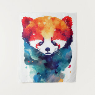 Rood Panda Wild Natuur Dier Kleur Kunst Schilderen Wandkleed
