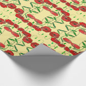 Rood papaver inpakpapier - Kies kleur (Hoek)