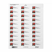 Rood papaver zwart-wit Zizzag Chevron Label (Full Sheet)