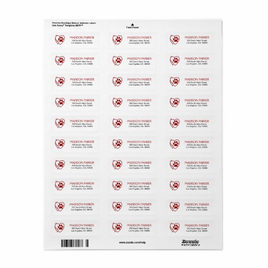 Rood papier en stethoscooplabel etiket (Full Sheet)