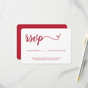 Rood papier zonder gereserveerde feestdag RSVP kaartje