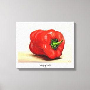 Rood Paprika klassiek groente nog-life olie verf Canvas Afdruk