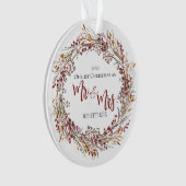 Rood Pas getrouwd 1 Kerstmis als de heer en mevrou Ornament (voorkant)