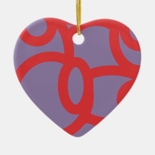 rood patroon 646 keramisch ornament (Voorkant)