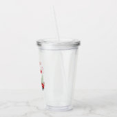 Rood penseel kerstmis met gebak acryl drinkbeker (Links)