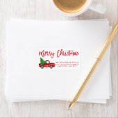 Rood penseel  kerstmis met gebak etiket (Insitu)