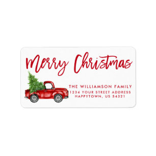 Rood penseel  kerstmis met gebak etiket