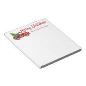 Rood penseelscript  kerstboom notitieblok (Schuin)