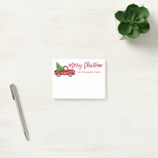 Rood penseelscript  kerstboom post-it® notes (Kantoor)