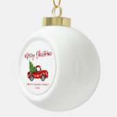 Rood penseelscript Waterverf  vrachtwagen Keramische Bal Ornament (Rechts)