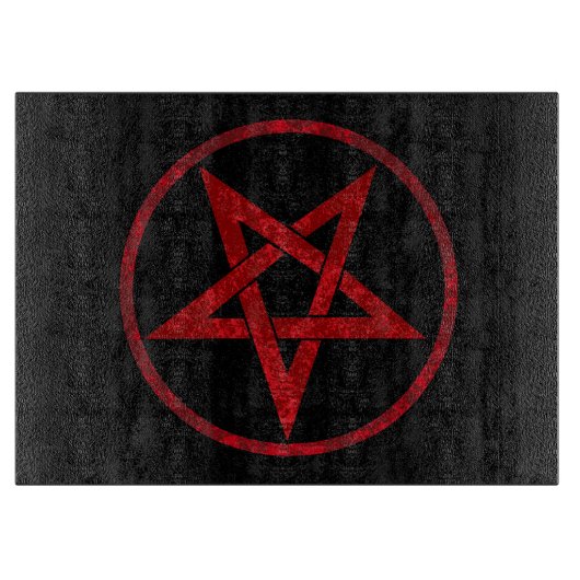 Rood pentagram snijplank (Voorkant)
