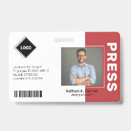 Rood | Personeelsfoto ID Bedrijfsbeveiliging Badge