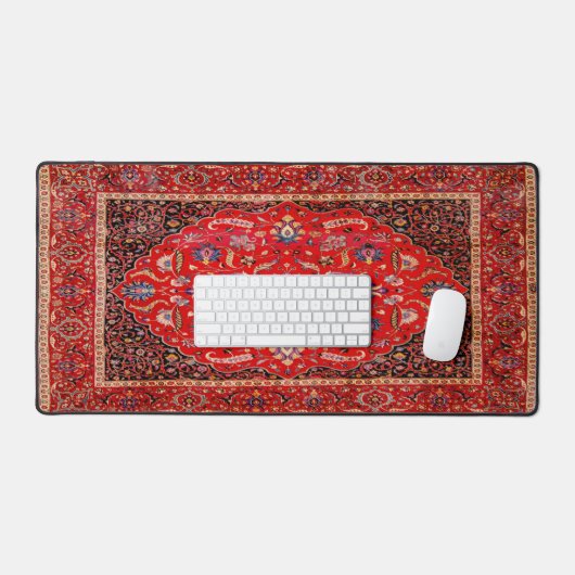 Rood Perzisch tapijt van Mashhad Desk Mat (Keyboard & Muis)