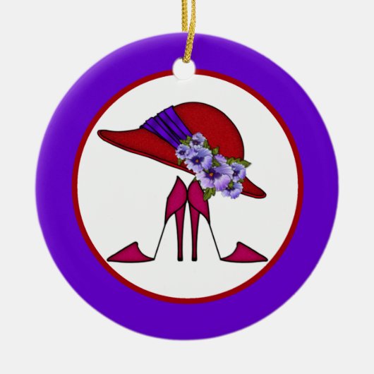 Rood Pet 2 Keramisch Ornament (Voorkant)