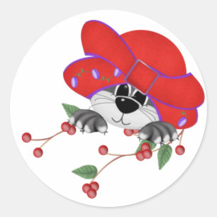 Rood Pet Kat Sticker