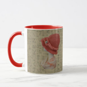 rood Pet op oud afdrukken, Mok