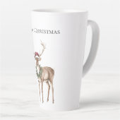 Rood Pet rendier kerst Latte Mok (Rechterhoek)