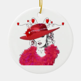 rood pet voor de boom keramisch ornament