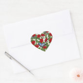 Rood Petunia hart met verfborstel Sticker (Envelop)