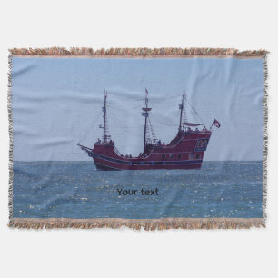 Rood Piratenschip op de Oceaan Deken