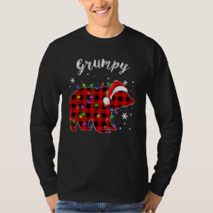 Rood Plaid Grumpy Beer Buffalo Familie Pyjama Chri T-shirt