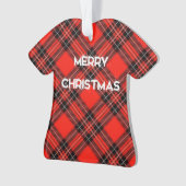 Rood plaid ornament (voorkant)