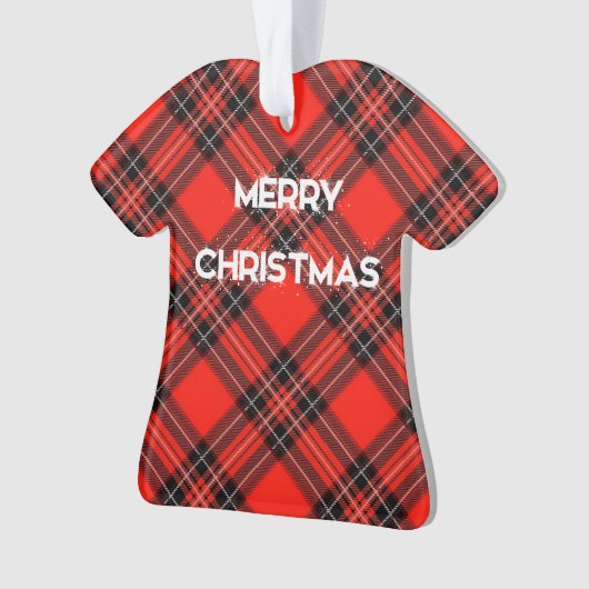Rood plaid ornament (voorkant)